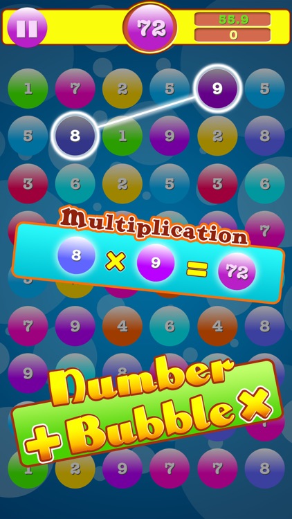 Addition & Multiplication Number Bubbles by Unripe Grape