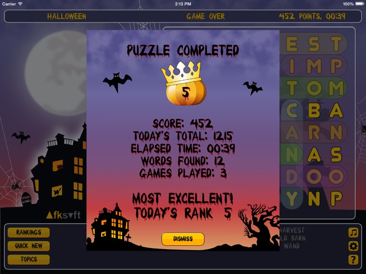 WordSearch Halloween HD screenshot-3