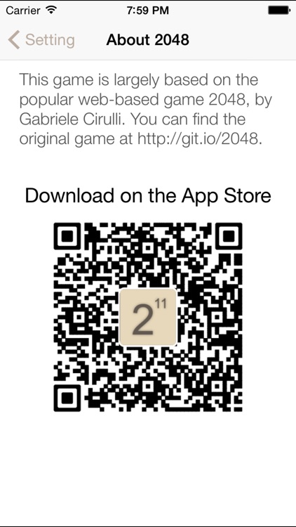 2048 Clássico na App Store