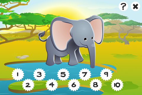 123 Safari Counting Game for Children: Learn to count the numbers 1-10 with animals of the nature screenshot 3