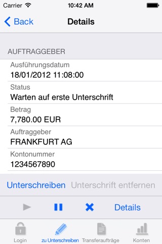 EBsec 4 for iPhone - Firmenzahlungsverkehr To Go screenshot 2