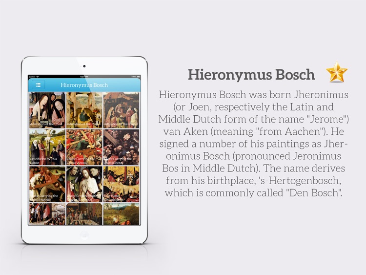 Painting Gallery HD for iPad - Leonardo da Vinci , Edgar Degas , Hieronymus Bosch , Sandro Botticelli