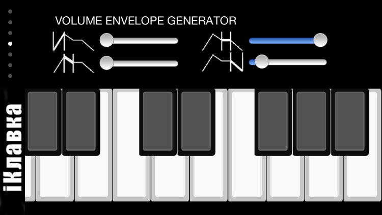 !iM: iKlavka, classic monophonic (two voice) sound synthesizer with full screen piano keyboard. Free version. screenshot-3