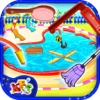 Messy Pool Wash - Cleanup &amp; repair the pool in this salon game for kids