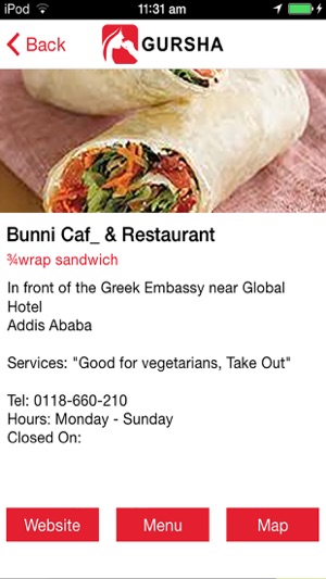 Gursha - Ethiopian Restaurant Directory(圖4)-速報App