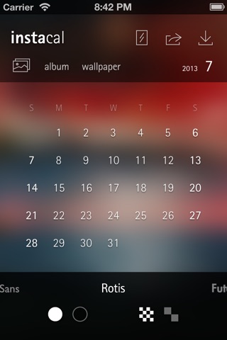 即刻日历(Instacal)免费版-给你的锁屏添加个性日历壁纸(兼容iOS7) screenshot 2