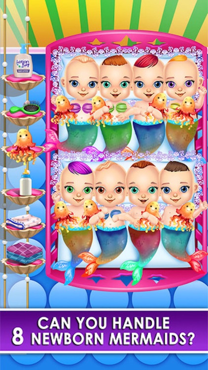 Mermaid Newborn Babies Care - Mommy's Octuplets Baby Salon Doctor Game