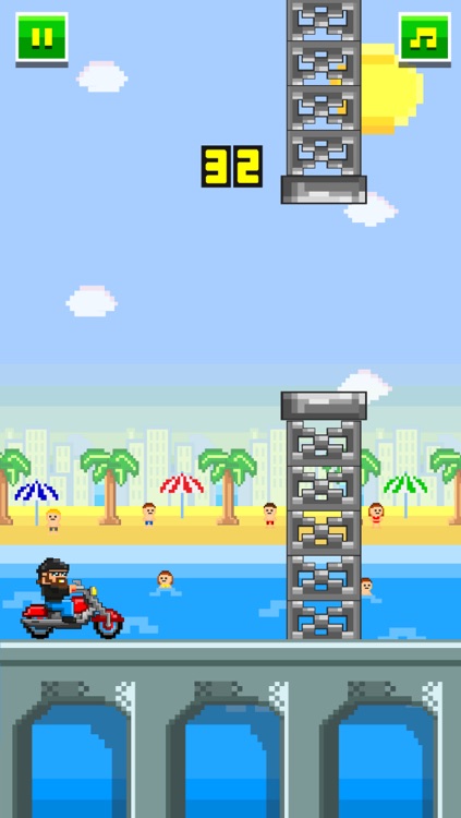 Beach Bikers - Free Retro 8-bit Pixel Motorcycle Games