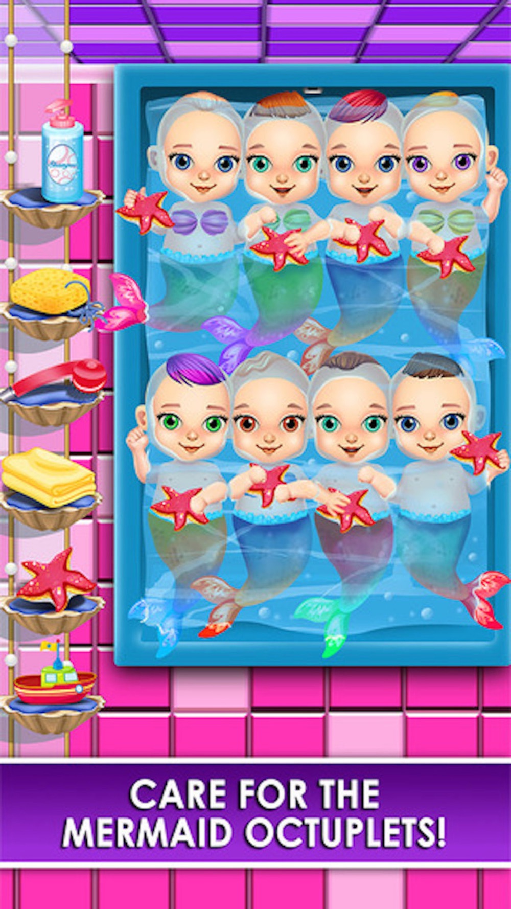 Mermaid Newborn Babies Care - Mommy's Octuplets Baby Salon Doctor Game hack tool