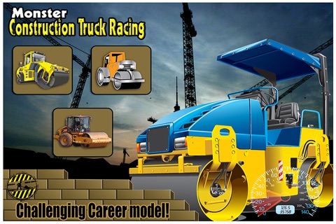 Monster Construction Truck Racing Free : Road Roller, Crane and Mega loader car sim screenshot 2