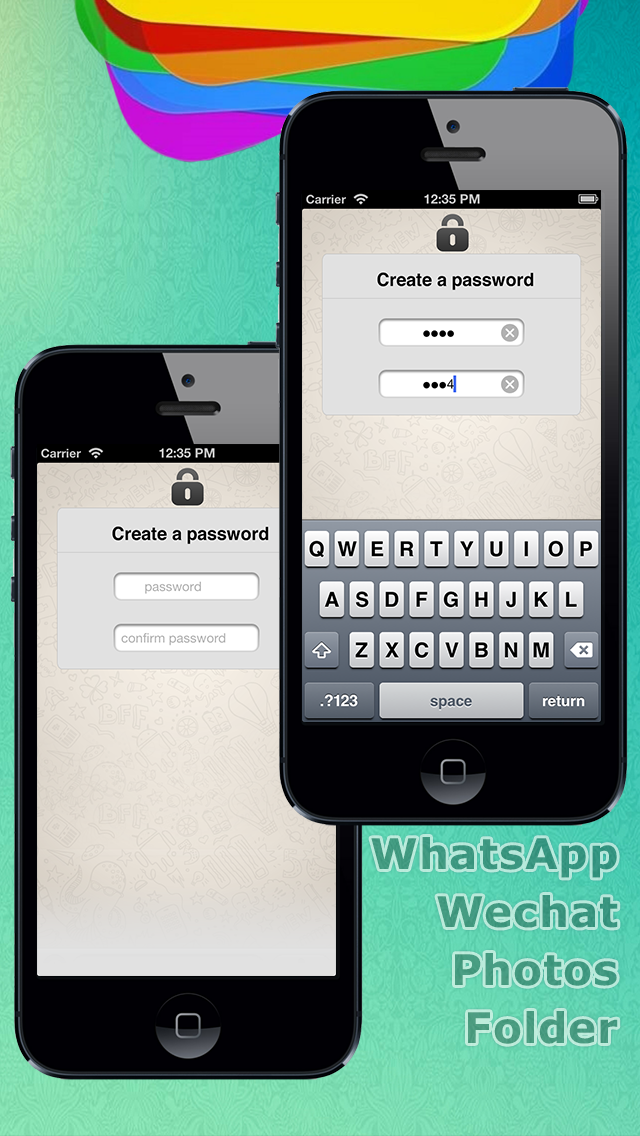 Password for WhatsApp,WeChat,Photos Screenshot 1
