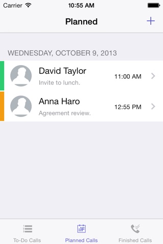 Call Planner App screenshot 2