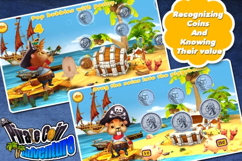 Pirate coin adventure(recognizing coins and knowing their value)3D_free screenshot 4