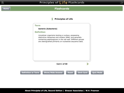 Biology Flashcards for Principles of Life, Second Edition screenshot 2