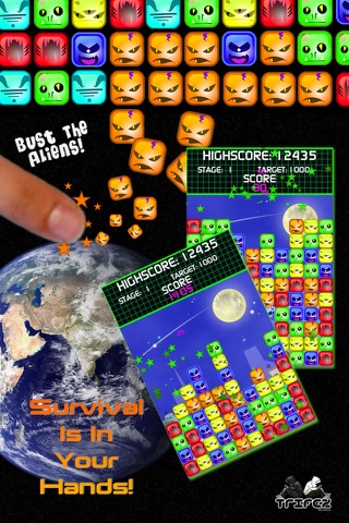 Bust A Alien HD 2014 Free - A Really Awesome Match 3 Mania Game Designed To Crush The Aliens! screenshot 4