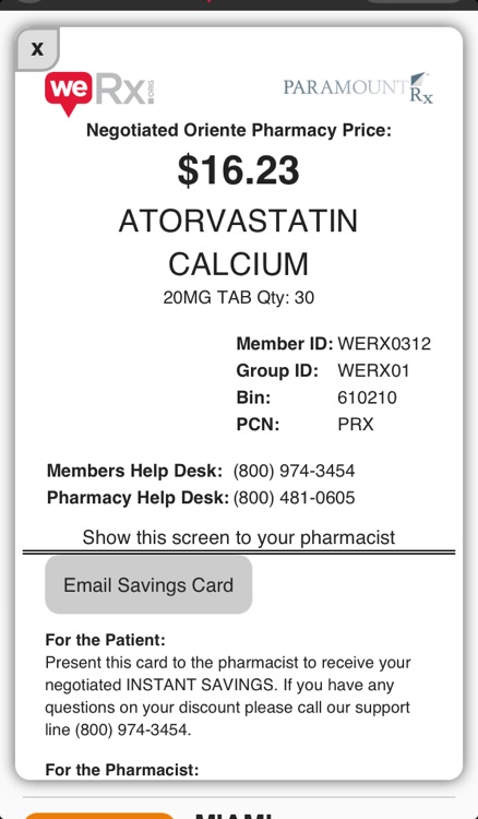 WeRx: Prescription Medication Price Transparency & Savings screenshot-3