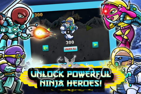 Ninjas Vs. Zombies in Space! - A Defense Running Game Free screenshot 2