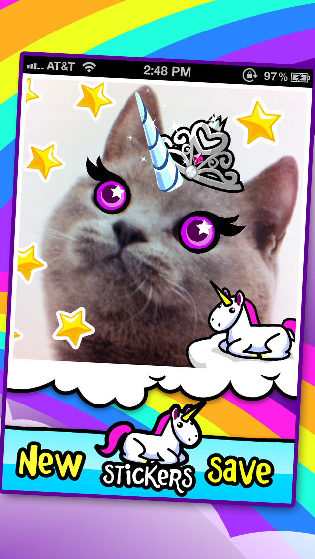 How to cancel & delete I'ma Unicorn - Amazing Glitter Rainbow Sticker Camera! from iphone & ipad 2