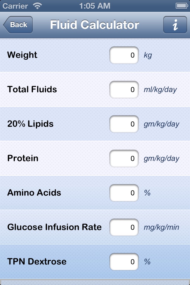 NICU Calculator screenshot 2