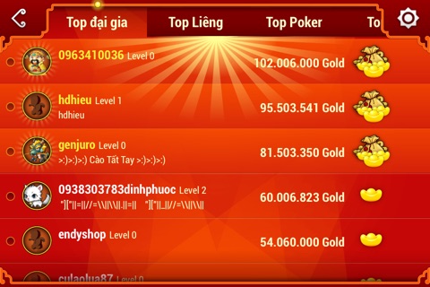 vGame - Phỏm Xâm Poker Liêng Online screenshot 3