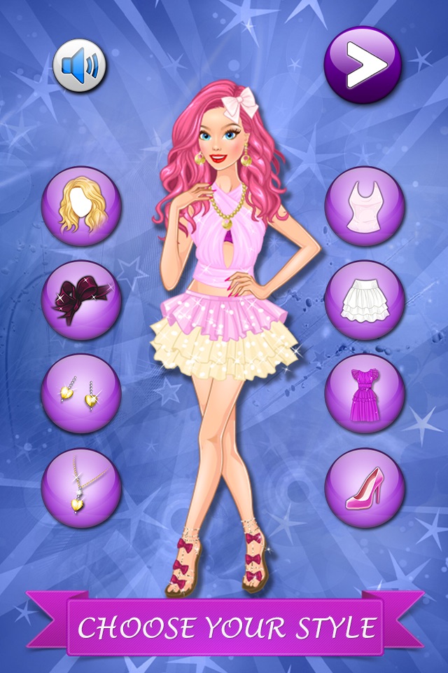 Cute Blonde Girl Sweet Dress - Makeover game for little princesses screenshot 2