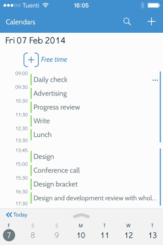 Bracket Free Time Calendar Agenda from taps+apps screenshot 3