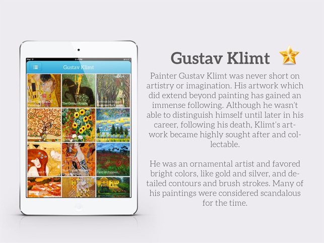 Art Gallery HD for iPad - Van Gogh , Monet , Klimt , Renoir(圖3)-速報App