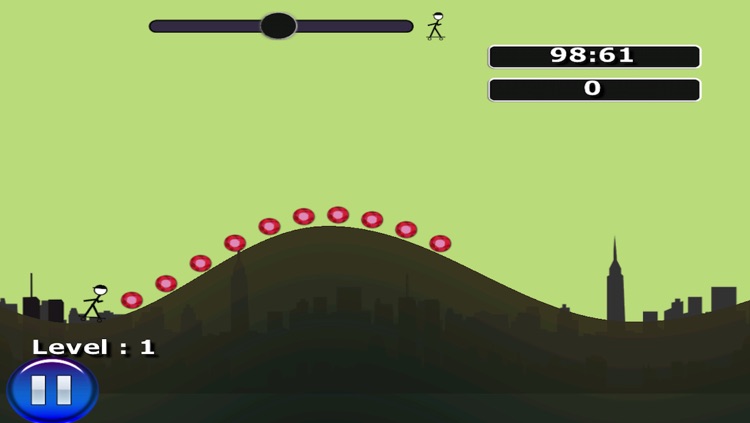 Stickman Skateboard Hill Ride