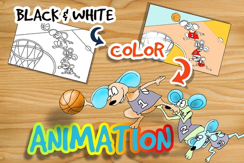 Animals Sports Coloring Book - Animation Painting Pages - Kids Drawing Game screenshot 3