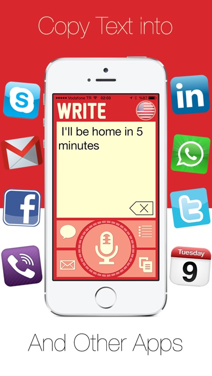 Write - One touch speech to text dictation, voice recognition with direct message sms email and reminders. screenshot-4
