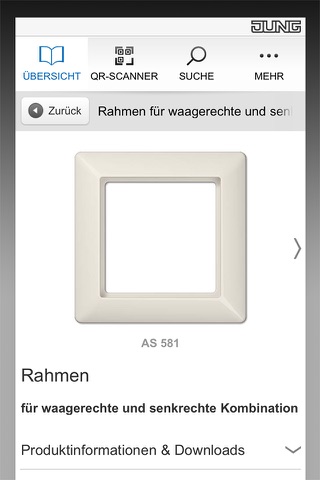 JUNG Catalogue App including QR Code Scanner screenshot 2