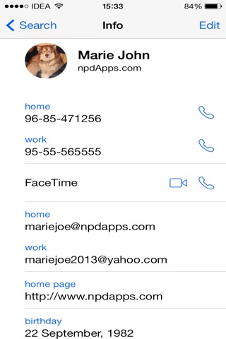 npdPhone for iPhone : Contacts Manager With Groups, Social Network And With Advance Features Support screenshot 3