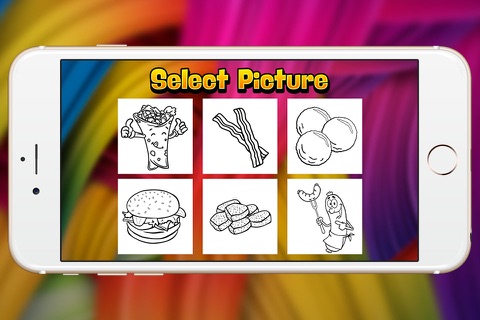 fast food court coloring book cheddar burger show for kid screenshot 2