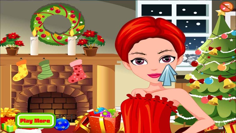 Miss Santa Eye & Nose & Face & Mouth  Makeover  & Dress up for Christmas Day