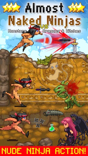 Almost Naked Ninjas vs Monsters, Dragons