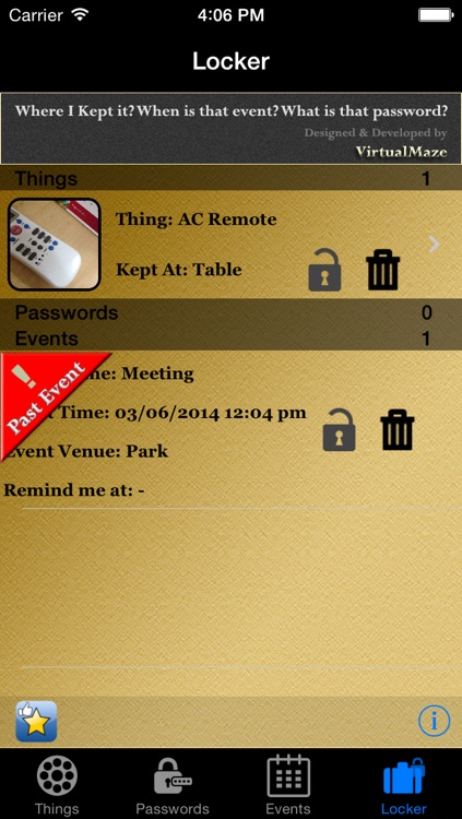 Where I kept it? When is that event? What is that password? screenshot-3