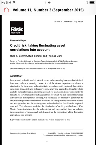 Risk Journals screenshot 2