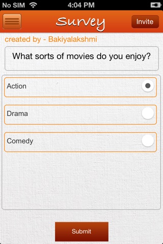 Survey iApp screenshot 2