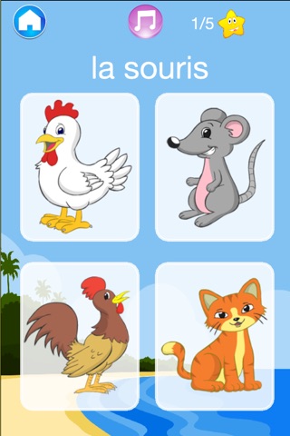 Plume's School - Animals - Kids from 2 to 7 years old - Learning vocabulary and to read  - HD screenshot 2