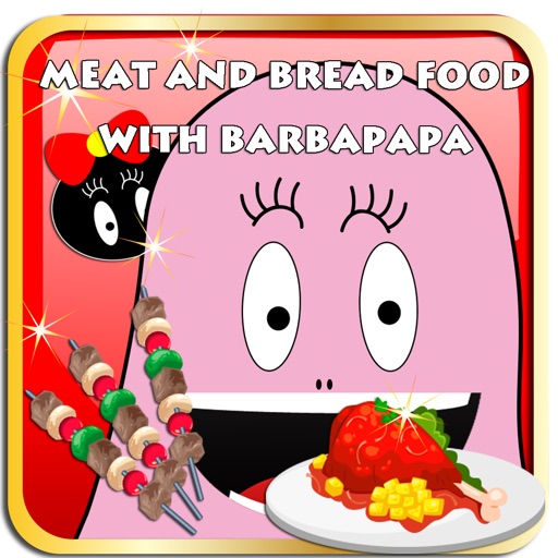 Meat and Bread Food With Barbapapa Edition