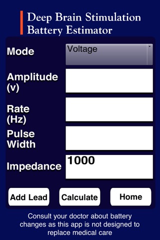 Deep Brain Stimulation Battery Estimator (DBS BE) screenshot 2