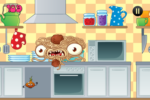 Pasta Meatball Monster vs Veggie Game - Crazy Kitchen Games screenshot 2