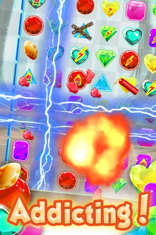 Crazy Jewel's Match-3 - diamond game and kids digger's mania hd free screenshot 3
