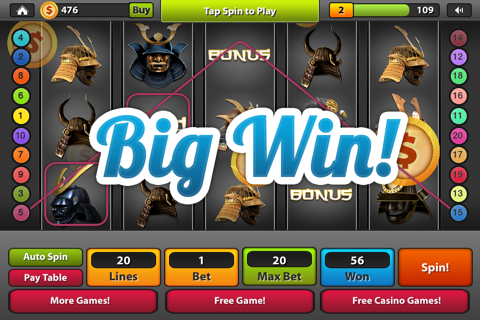 Samurai – Geisha Japan Slots FREE – Spin the Warrior Bonus Casino Wheel , Big Win Jackpot Payout screenshot 2