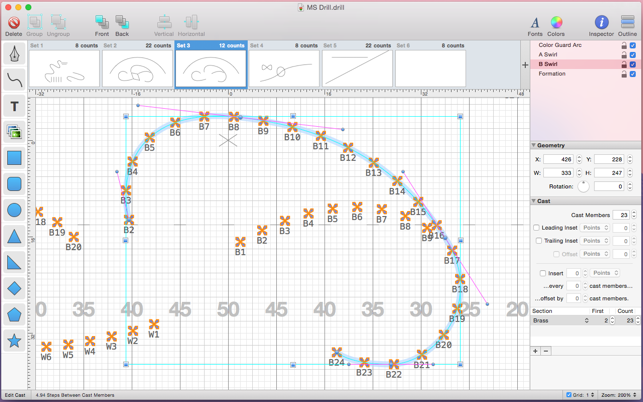 Drill marching band drum corps drill design app for macbook