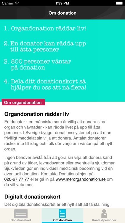 Digitalt Donationskort