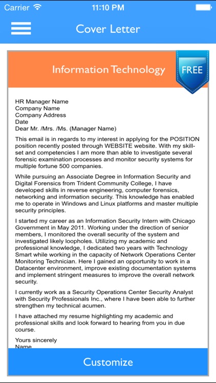 Free Resume Builder App - Professional CV Maker and Resumes Designer screenshot-3