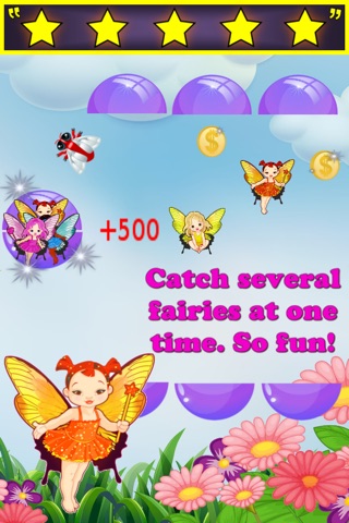 Fairy Catch - Pretty Pink Princess Girl Fun Catching Endless Top Action Glitter Bling Game screenshot 4