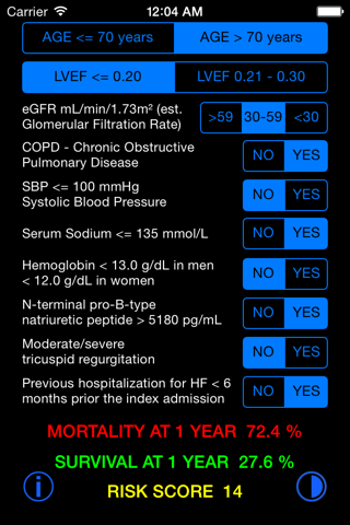 ADHF/NT-proBNP Risk Score screenshot 3