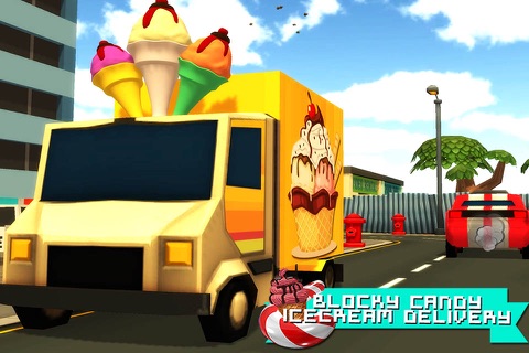 Blocky Candy Ice-Cream Truck Delivery screenshot 3